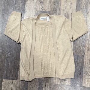 Alfred Dunner Tan Knit Cardigan